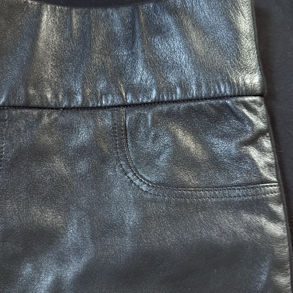 AS By DF Gigi Black Stretch Recycled Leather Front/Ponte Knit Back Legging Sz M - Picture 3 of 5